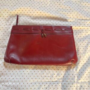 Vintage 1970s Aigner Burgundy/Oxblood Leather Clutch Purse